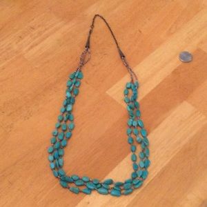 13” silver & turquoise necklace